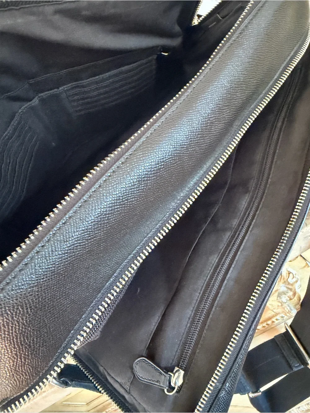 COACH Leather Briefcase Black F79973 Men's Black Leather Briefcase Travel Bag